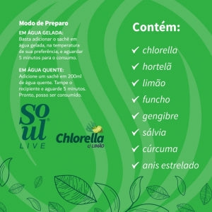 Chá Detox c/ Chlorella Sabor Limão 60 sachês